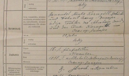 Marriage certificate of Genendel Minka Korngut