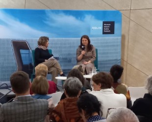 Author meeting with Karolina Panz, PhD at the Polin Museum in Warsaw. Photo by Michal Szaflarski