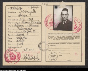 Dow&oacute;d osobisty Arona Kornguta. Źr&oacute;dło: Archiwum Narodowe w Krakowie